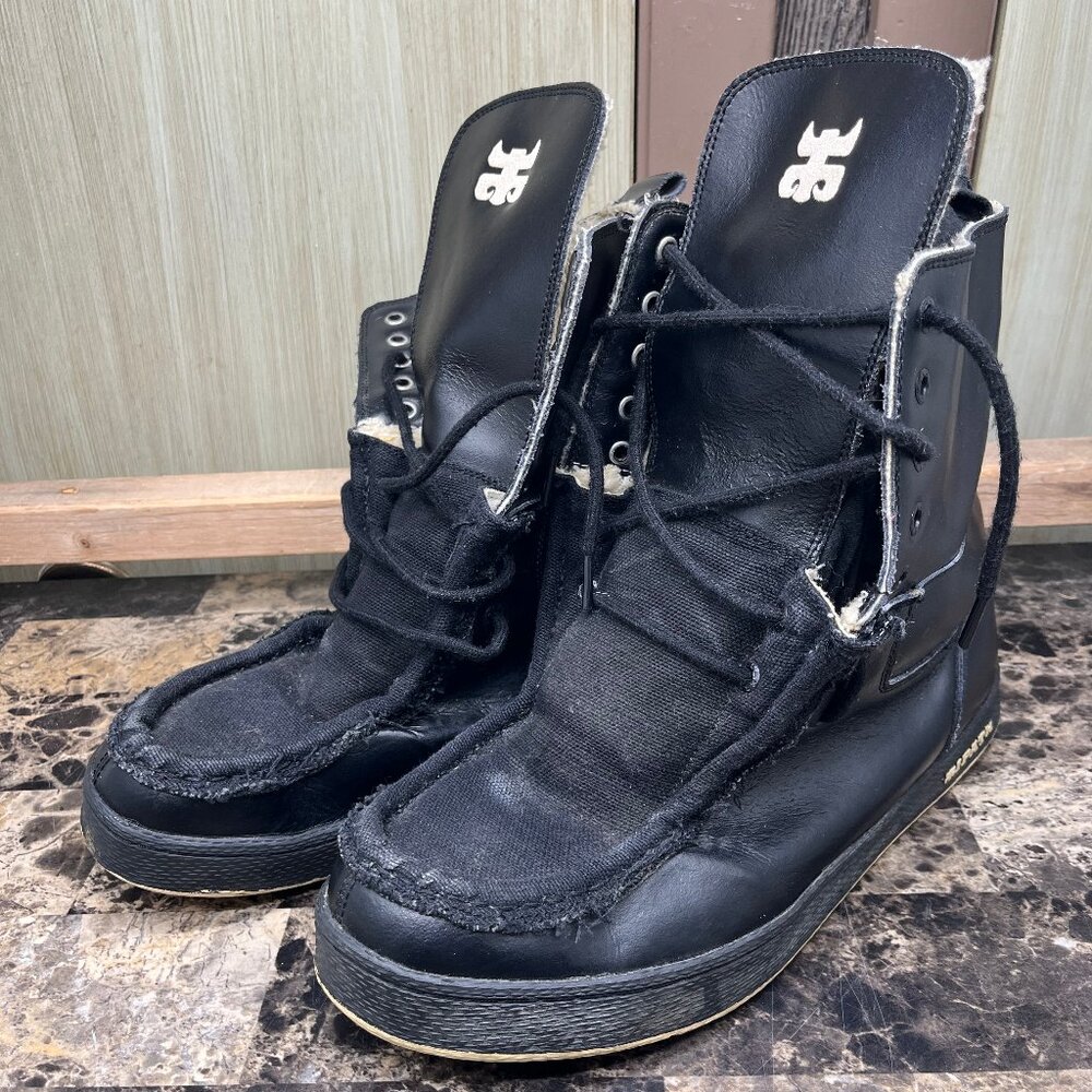 iPath Shearling Cats High Black Suede Skate Shoe Boot Men's Size 13